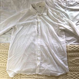 Uniqlo white Oxford button down shirt